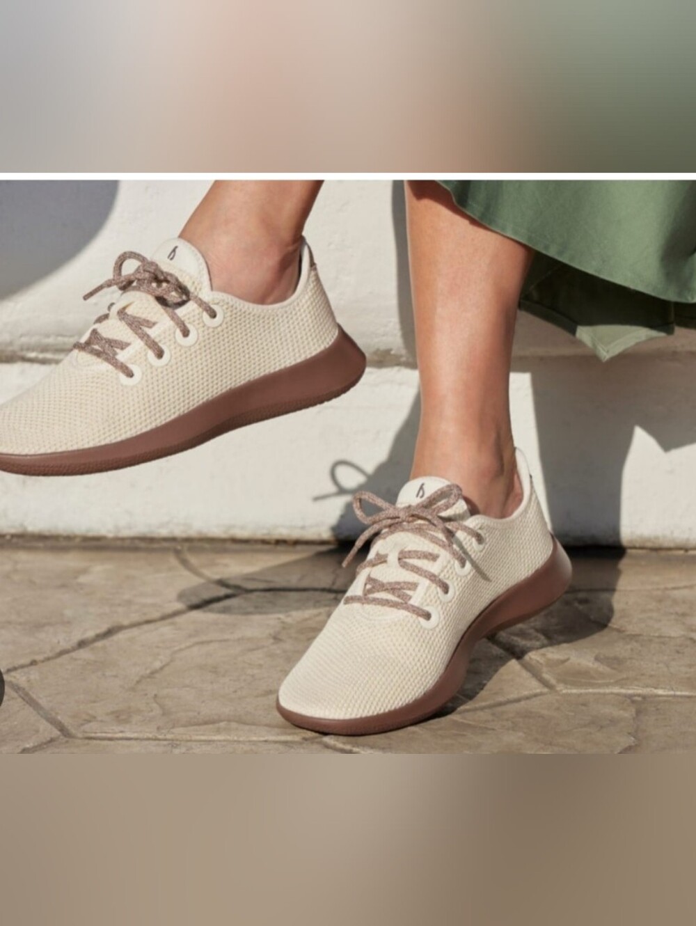 ALLBIRDS Women's Tree Runners - Stony Cream (Hazy Cocoa Sole), Size 8